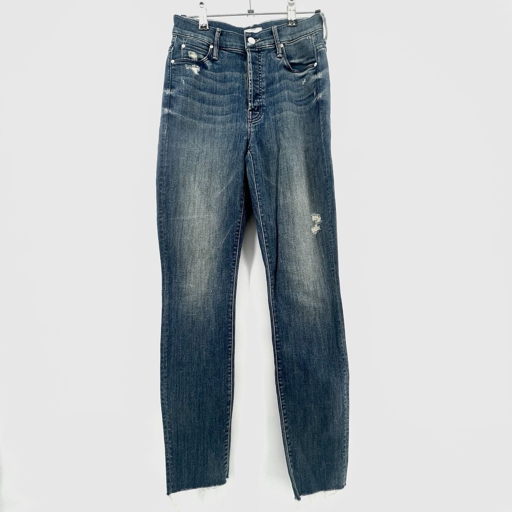 MOTHER The Stunner Ankle Fray Jeans Graffiti Girl Wash Size 25 Best Seller $200+
